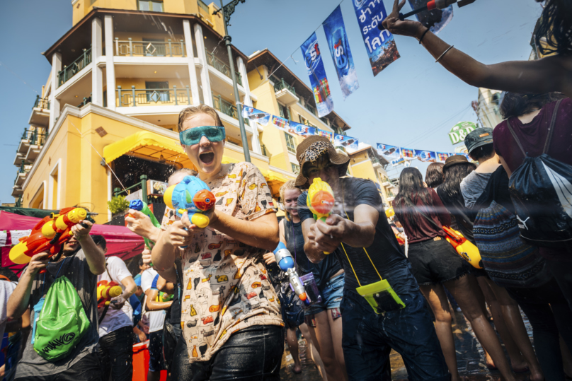 水かけ祭りとしても知られるタイ正月のお祭り「ソンクラーン」